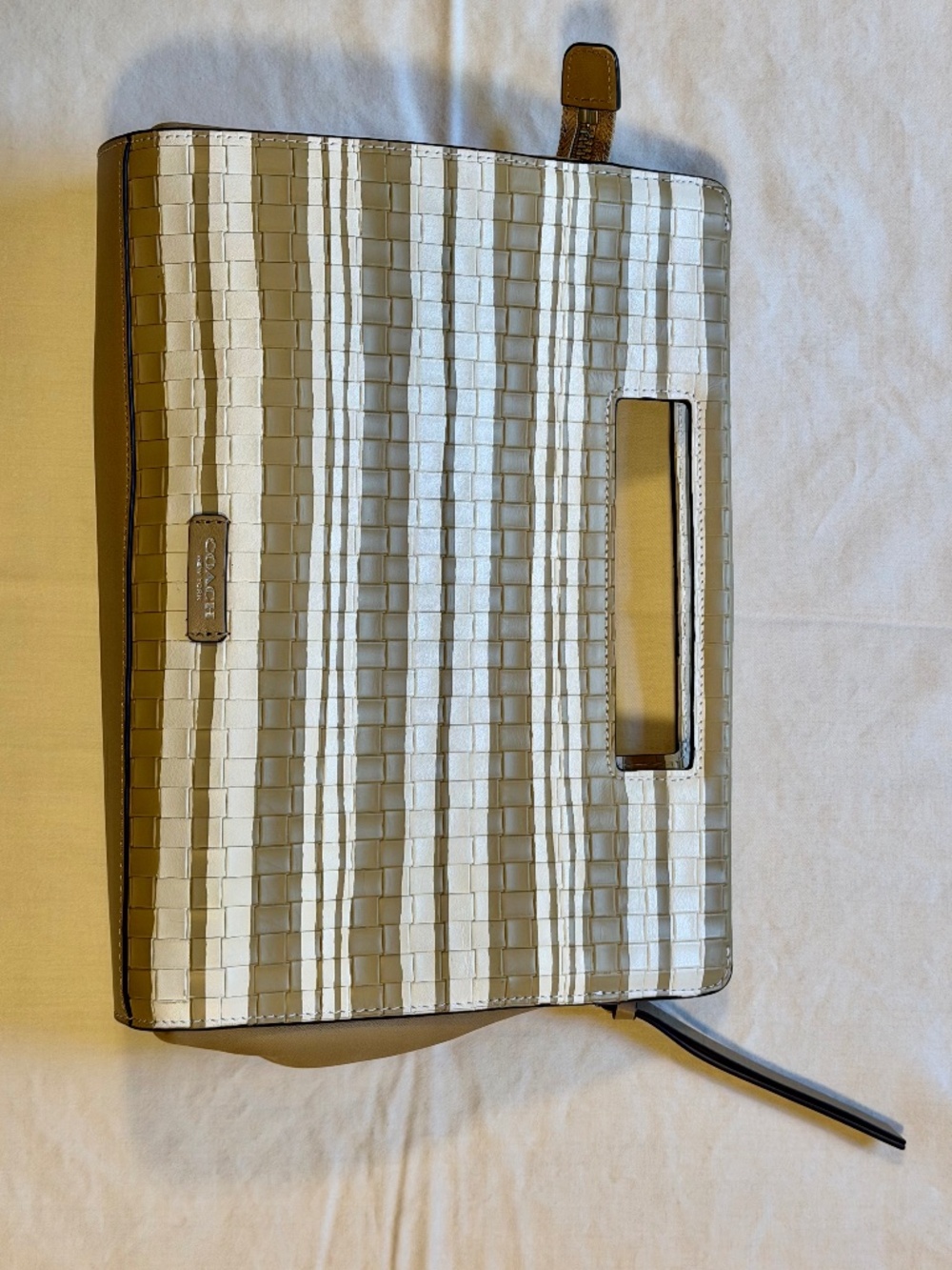 Authentic Coach Woven Leather Pocket Clutch
